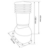 Kominek wentylacyjny ø 150 mm EUROVENT VENTOS X - F22, kolor brąz (RAL 8019)