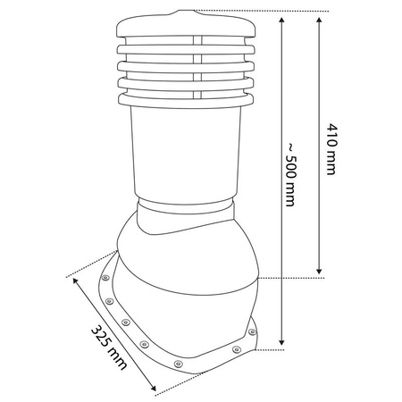 Kominek wentylacyjny ø 150 mm EUROVENT VENTOS X - W35, kolor brąz (RAL 8017)