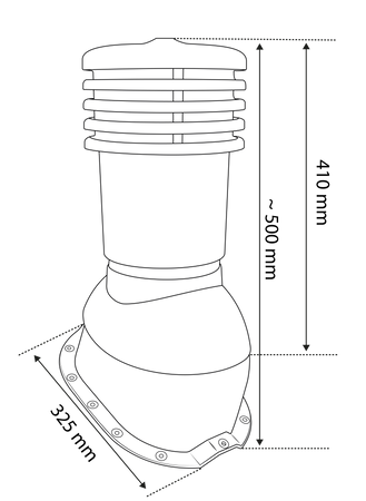 Kominek wentylacyjny ø 150 mm EUROVENT VENTOS X - T18, kolor kasztan (RAL 3009)