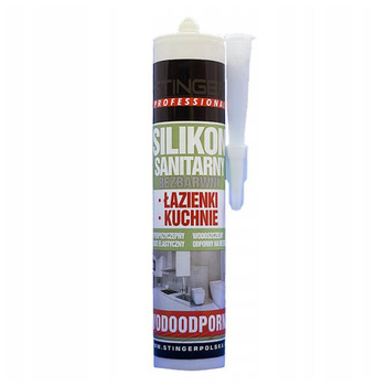 Silikon sanitarny STINGER 300 ml odporny na pleśń i grzyby, bezbarwny