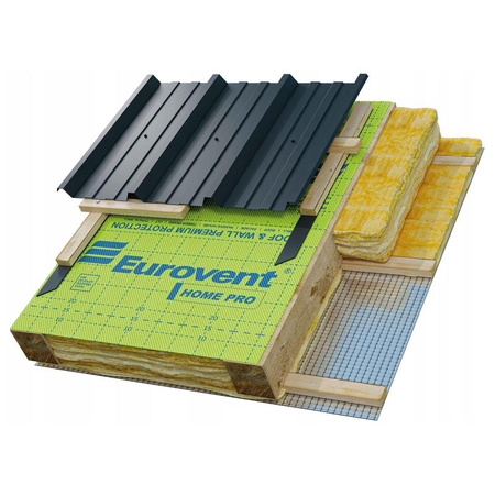 EUROVENT® Home Pro SK2 135 g/m² uniwersalna membrana dachowa oraz wiatroizolacyjna, trójwarstwowa + ołówek + smycz