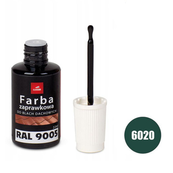 Farba zaprawkowa do blach dachowych, metalu i ogrodzeń Rolling Steels Lugger 22 ml, kolor zielony (RAL 6020)