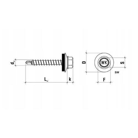 Wkręty farmerskie 4,8x35 mm RAL 8017 z podkładką EPDM, 250 szt., Wkręt-Met