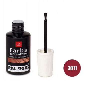 Farba zaprawkowa do blach dachowych, metalu i ogrodzeń Rolling Steels Lugger 22 ml, kolor wiśnia (RAL 3011)