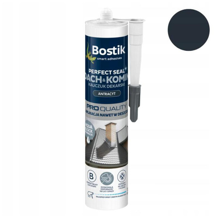 Kauczukowy uszczelniacz dekarski Bostik Perfect Seal Dach&Komin 280 ml, antracyt