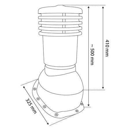 Kominek wentylacyjny ø 150 mm EUROVENT VENTOS X - B26, kolor brąz (RAL 8019)