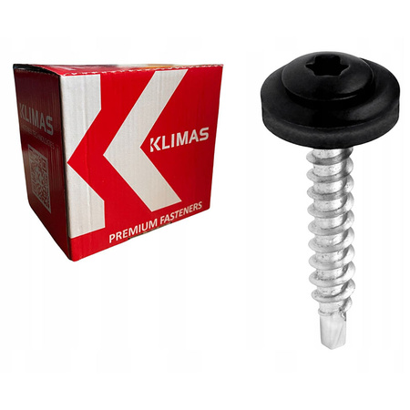 Wkręty samowiercące WDD 4,8 x 35 mm z podkładką EPDM, RAL 7016 kolor grafit 250 szt. Klimas