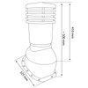 Kominek wentylacyjny ø 150 mm EUROVENT VENTOS X - W35, kolor brąz (RAL 8019)