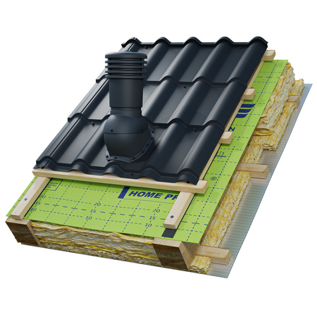 Kominek wentylacyjny ø 150 mm EUROVENT VENTOS X - W35, kolor antracyt (RAL 7021)