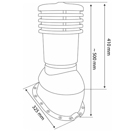 Kominek wentylacyjny ø 150 mm EUROVENT VENTOS X - M11, kolor brąz (RAL 8019)