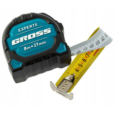 Miara zwijana taśmowa z magnesem EXPERTE 8 m x 27 mm GROSS