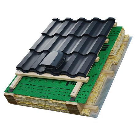 Wywietrznik połaciowy EUROVENT VENTOS X Flat - R28, kolor kasztan (RAL 3009)
