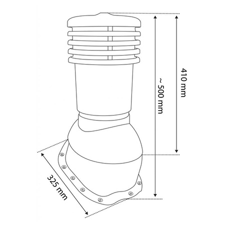 Kominek wentylacyjny ø 150 mm EUROVENT VENTOS X - R28, kolor czarny (RAL 9005)