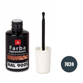 Farba zaprawkowa do blach dachowych, metalu i ogrodzeń Rolling Steels Lugger 22 ml, kolor grafit (RAL 7024)