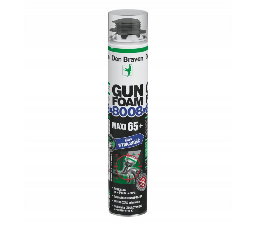 PIANKA MONTAZOWA DEN BRAVEN GUNFOAM 8008 MAXI 65+ 870ml