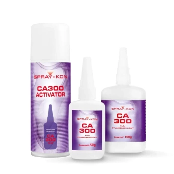 Klej cyjanoakrylowy w żelu CA 300 (50 g) + aktywator SPRAY-KON